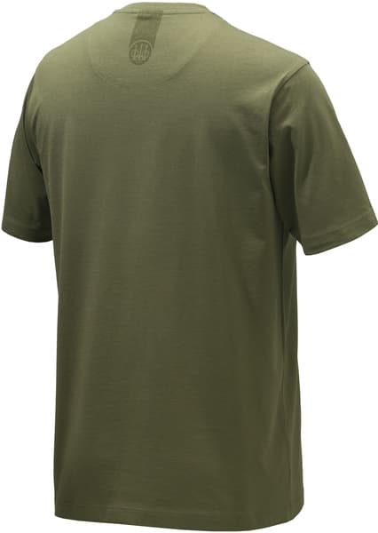 Pine Shoulder T-shirt puuvillainen t-paita, Dark Olive, view: 1