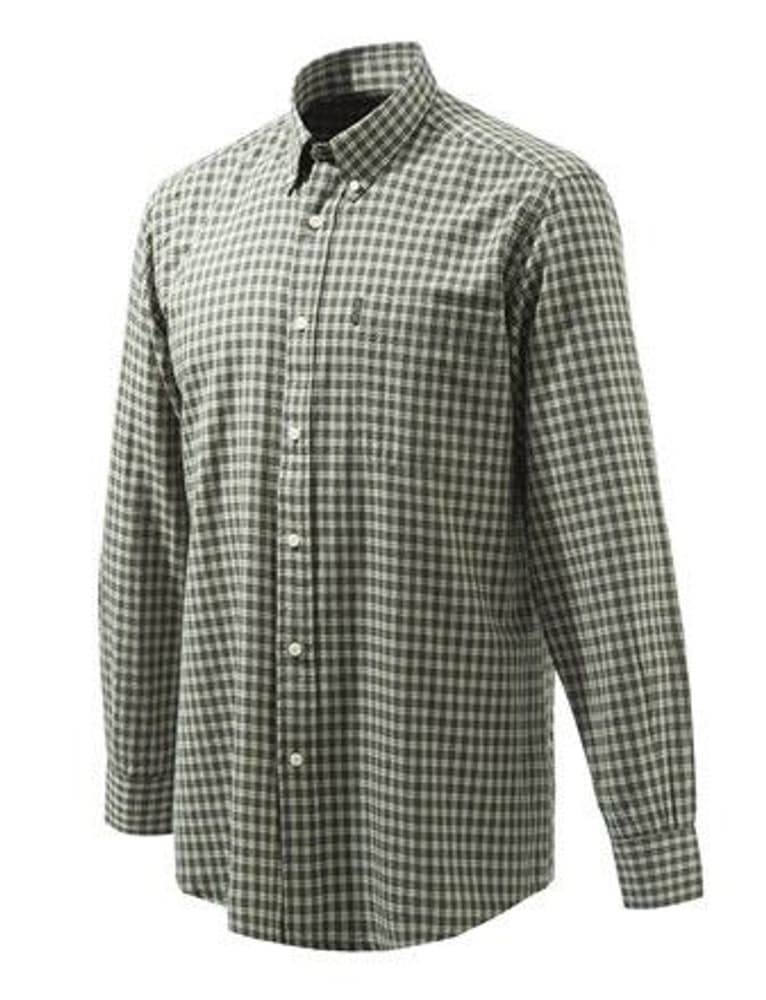 M's Wood Button Down Shirt Beige & Rifle Green Check, view: 0