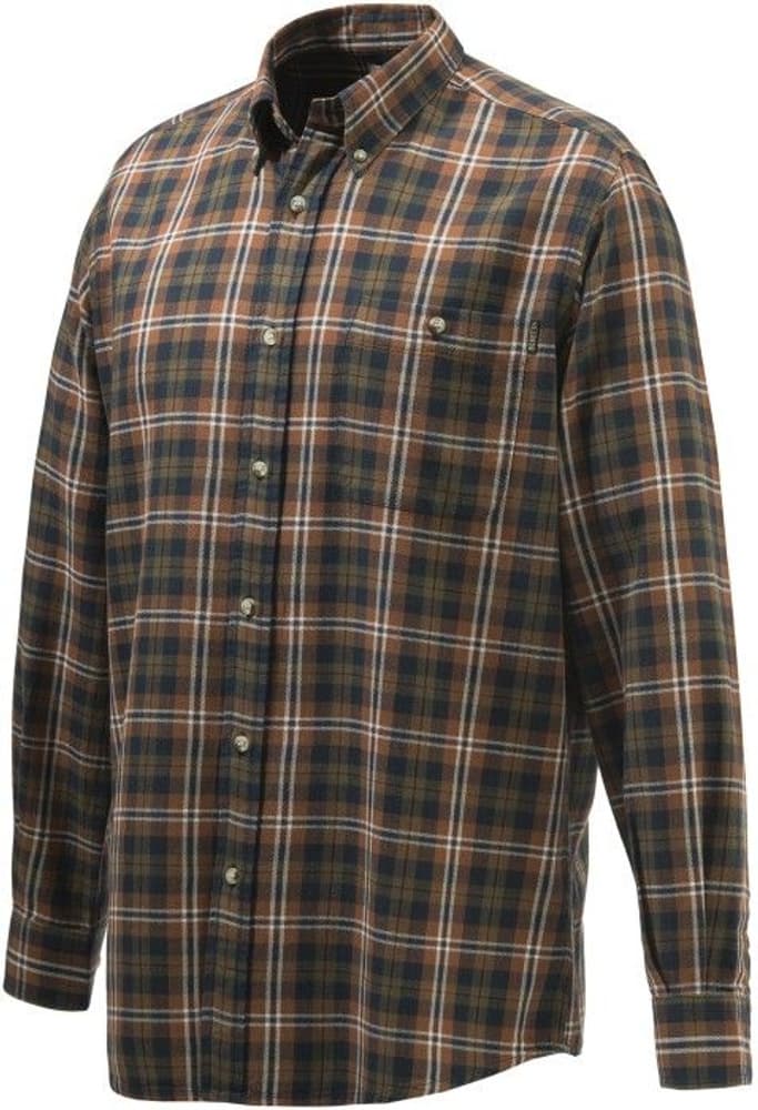 Wood Flannel Button Down Shirt kauluspaita, Tobacco, view: 0