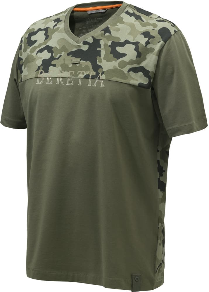 Camo T-shirt puuvillainen t-paita, vihreä, view: 0