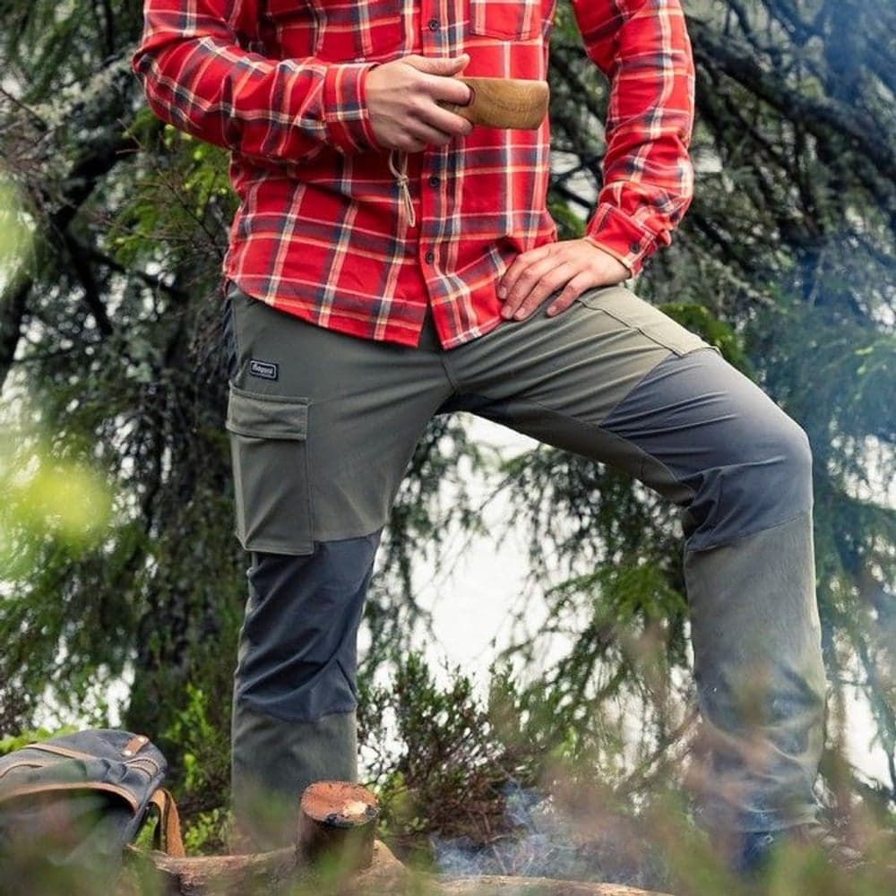 Bergans Miesten Nordmarka Hybrid Pants Green Mud / Solid Dark Grey, view: 2