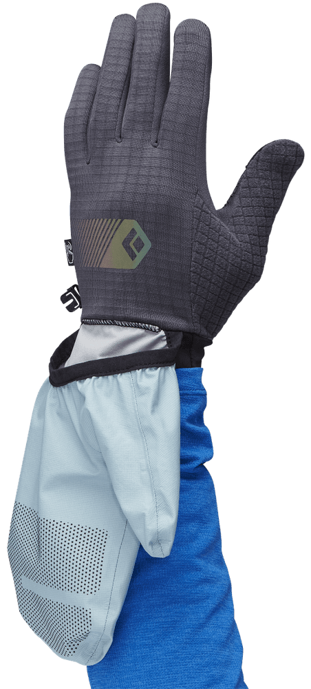Gridtech Storm Hood Gloves hanskat/kintaat, Carbon/Glacier, view: 2