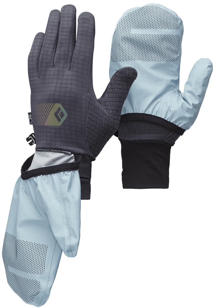Gridtech Storm Hood Gloves hanskat/kintaat, Carbon/Glacier, view: 1