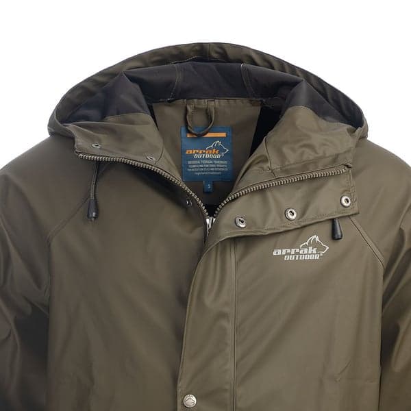 Arrak Unisex Raincoat pitkä sadetakki, oliivi, view: 4