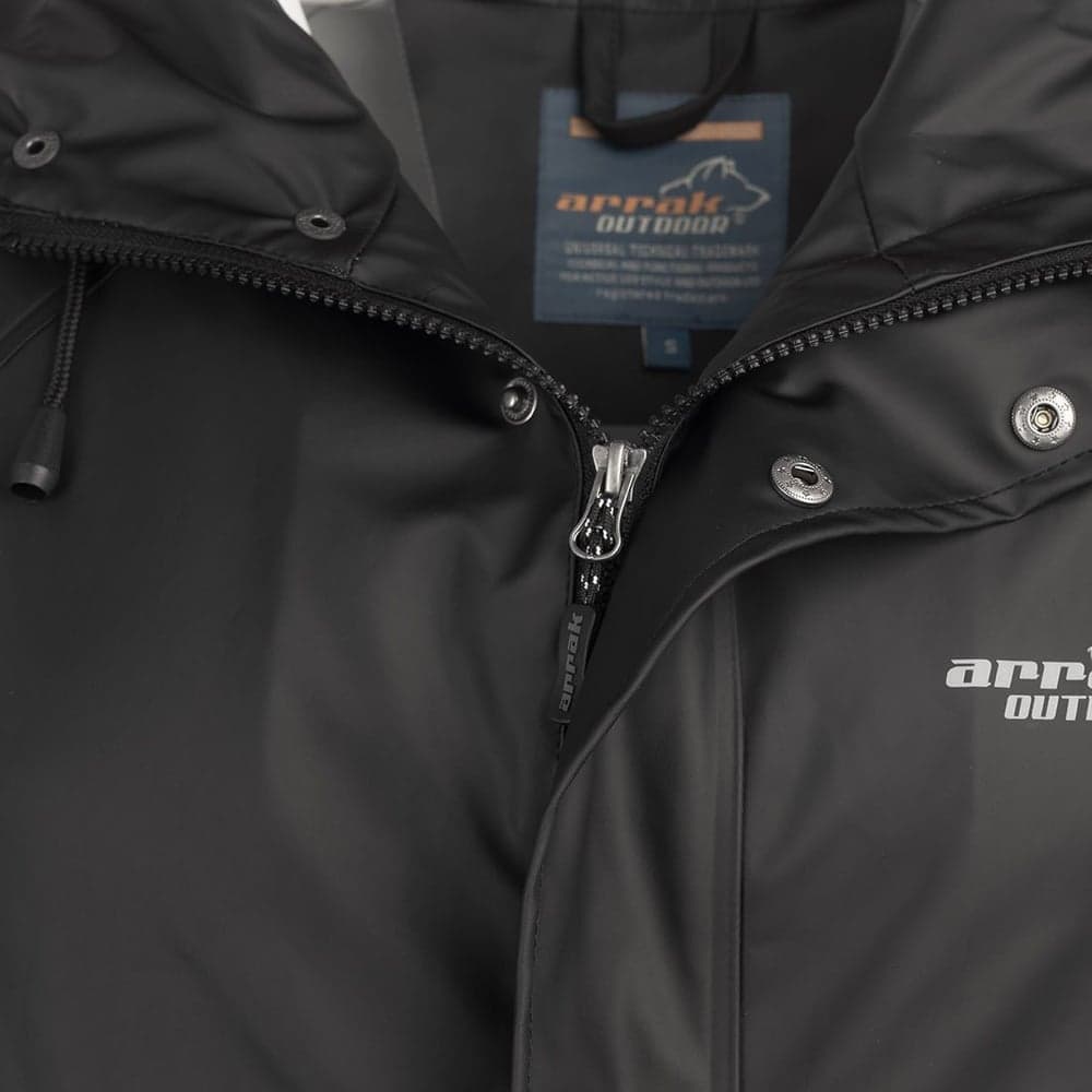 Arrak Unisex Raincoat pitkä sadetakki, musta, view: 4