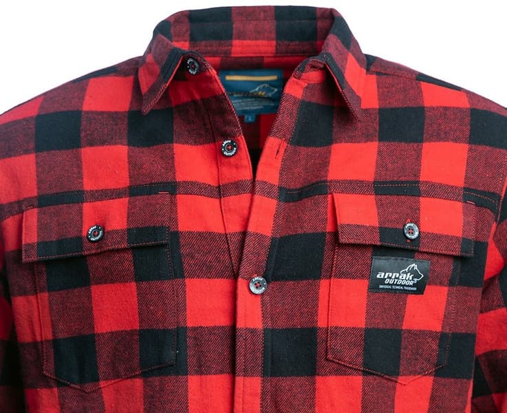 Arrak Flannel Shirt Red/Black -flanellipaita, punamusta, view: 3