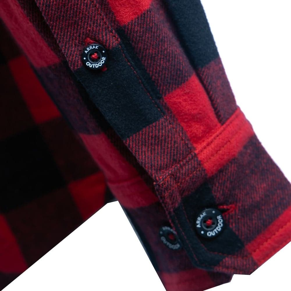 Arrak Flannel Shirt Red/Black -flanellipaita, punamusta, view: 5