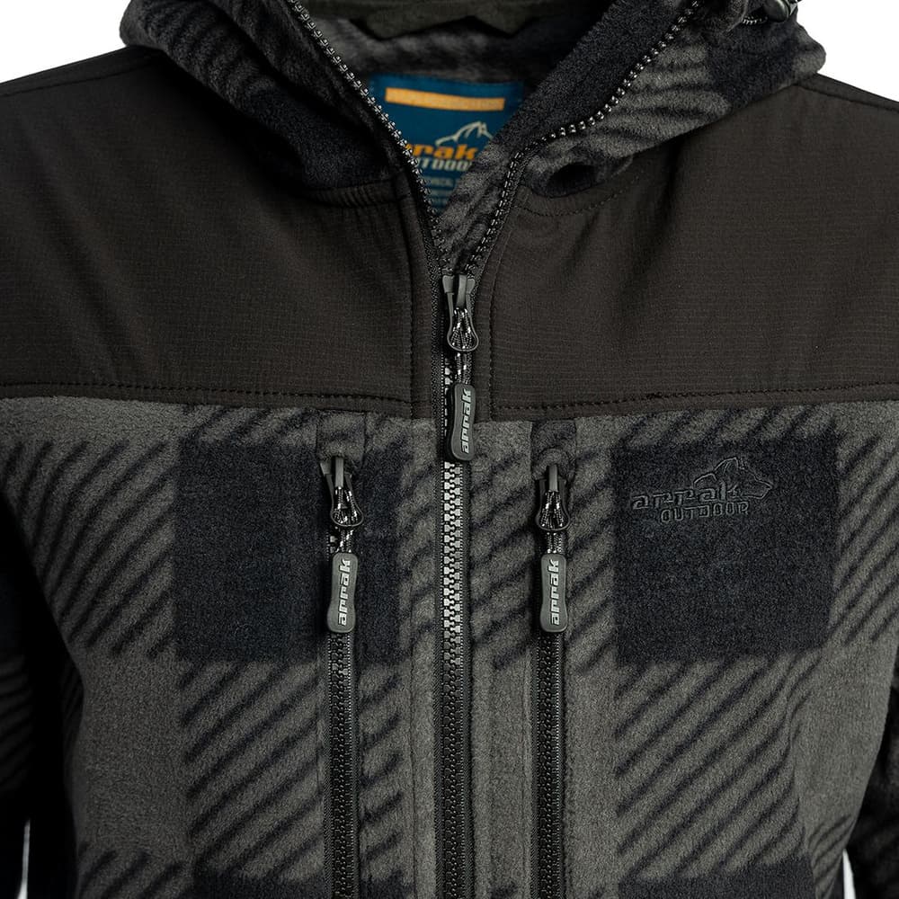 Arrak Unisex Canada Fleece fleece-takki, harmaa/musta, view: 5