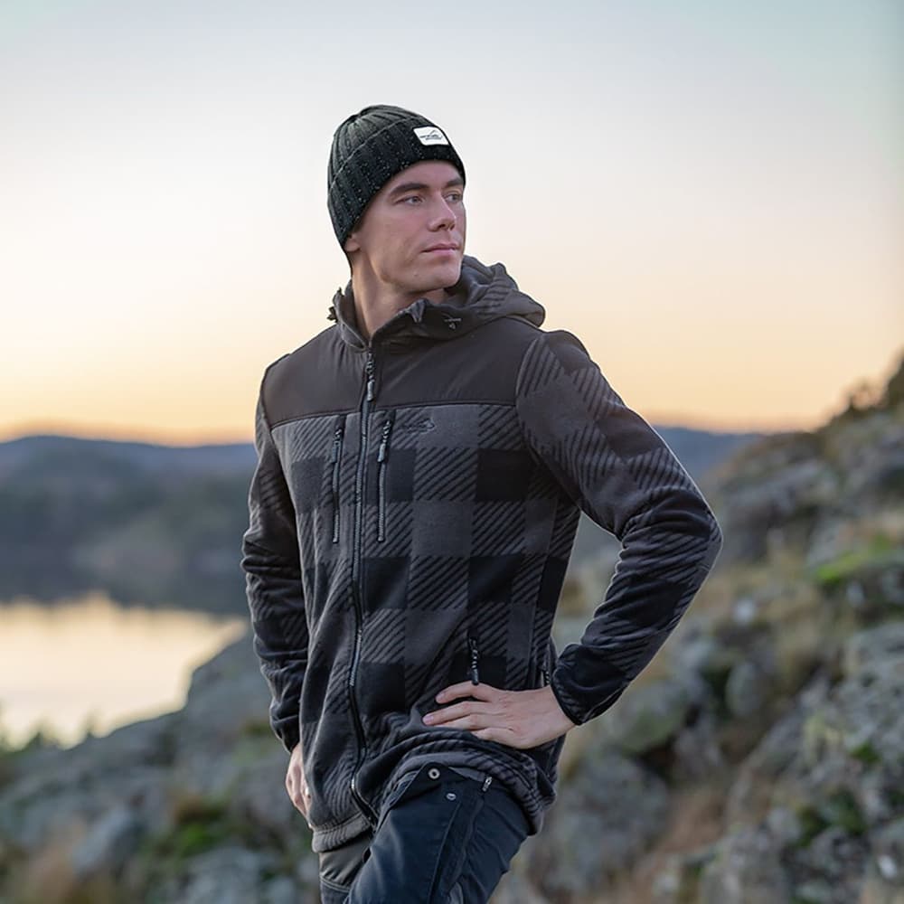 Arrak Unisex Canada Fleece fleece-takki, harmaa/musta, view: 8