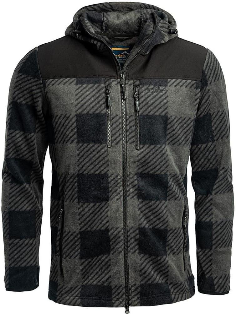 Arrak Unisex Canada Fleece fleece-takki, harmaa/musta, view: 0