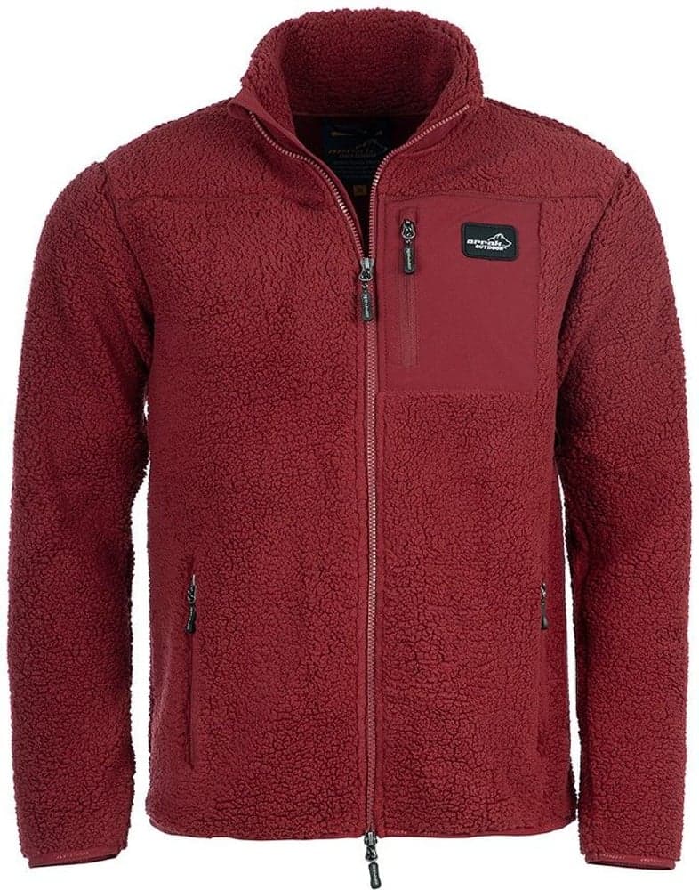 Arrak Sherpa Fleece Jacket fleecetakki, Dark Red, view: 1