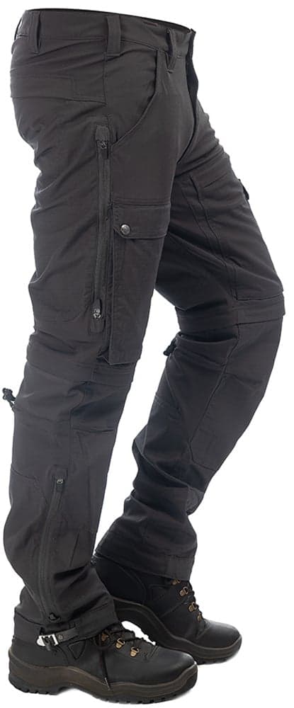 Arrak Flexible Zip Off Pant katkolahjehousut, mustaharmaa, view: 1