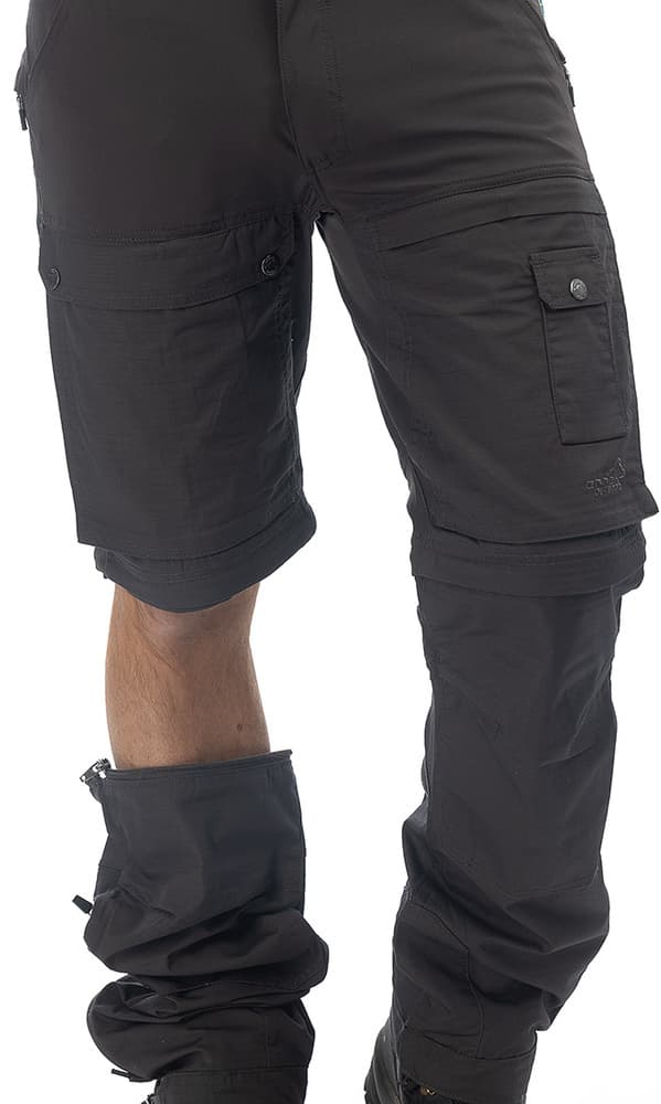Arrak Flexible Zip Off Pant katkolahjehousut, mustaharmaa, view: 4