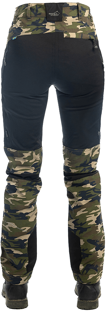 Arrak Active Stretch Pants Camo -naisten tekniset housut, camo, view: 1
