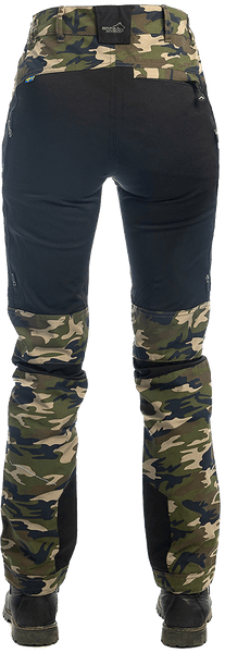 Arrak Active Stretch Pants Camo -naisten tekniset housut, camo, view: 1