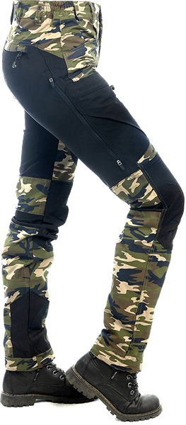 Arrak Active Stretch Pants Camo -naisten tekniset housut, camo, view: 2