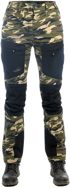 Arrak Active Stretch Pants Camo -naisten tekniset housut, camo, view: 0