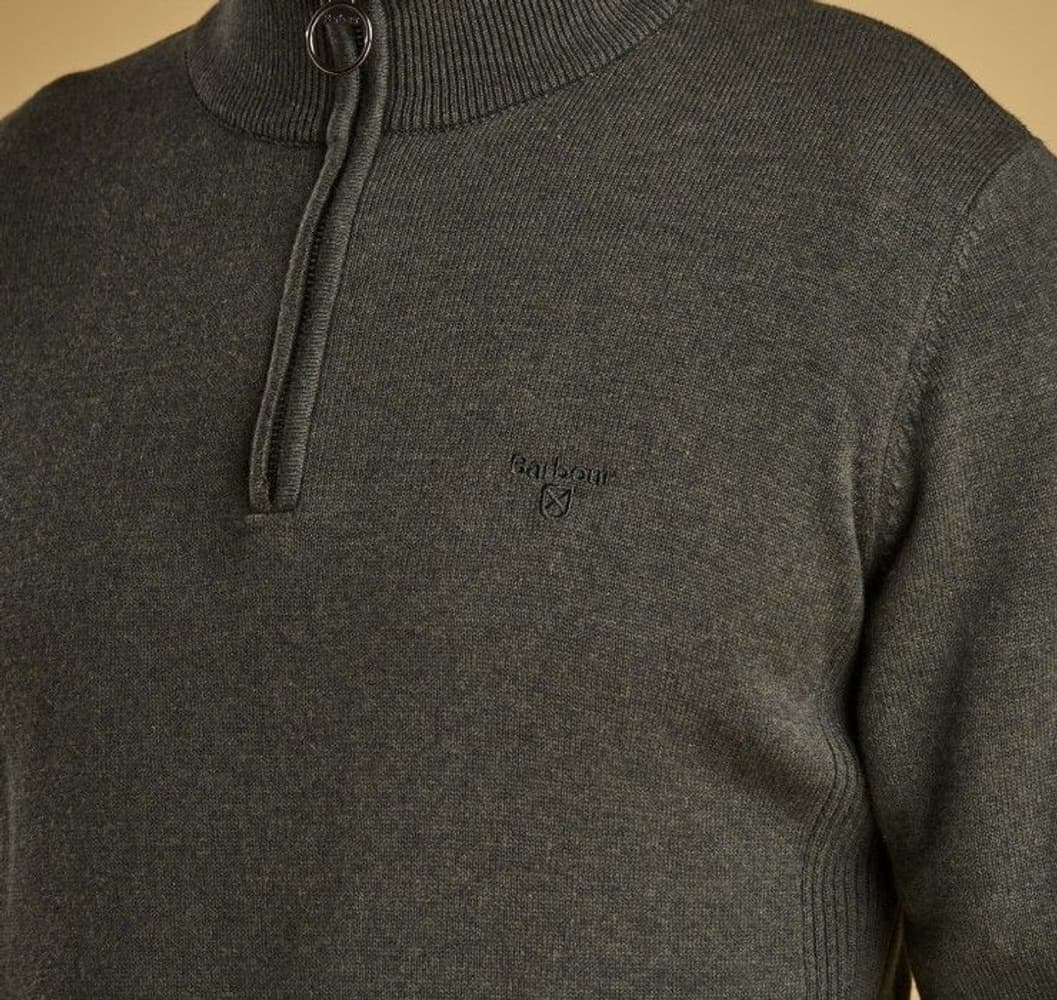 M's Cotton Half Zip Olive Marl, view: 4