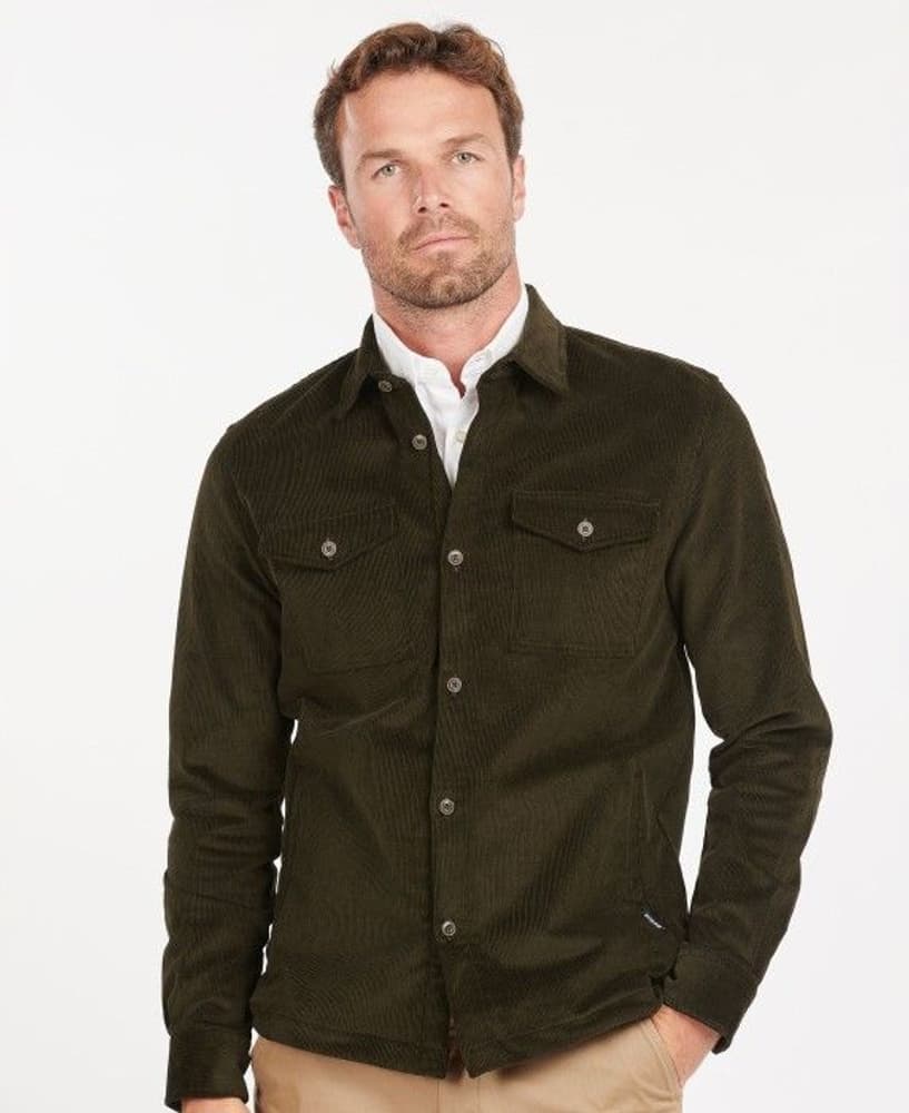 Cord Overshirt pitkähihainen paita, tummanvihreä, view: 1