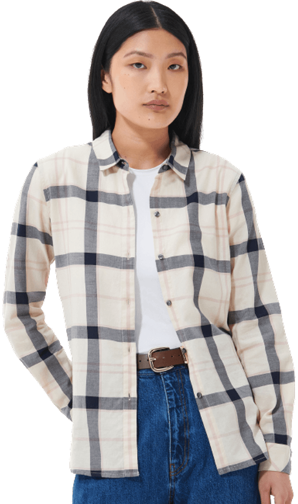 Moorland Shirt naisten puuvillapaita, Cloud/Gardenia Check, view: 2