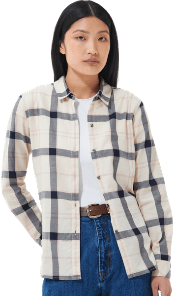 Moorland Shirt naisten puuvillapaita, Cloud/Gardenia Check, view: 2