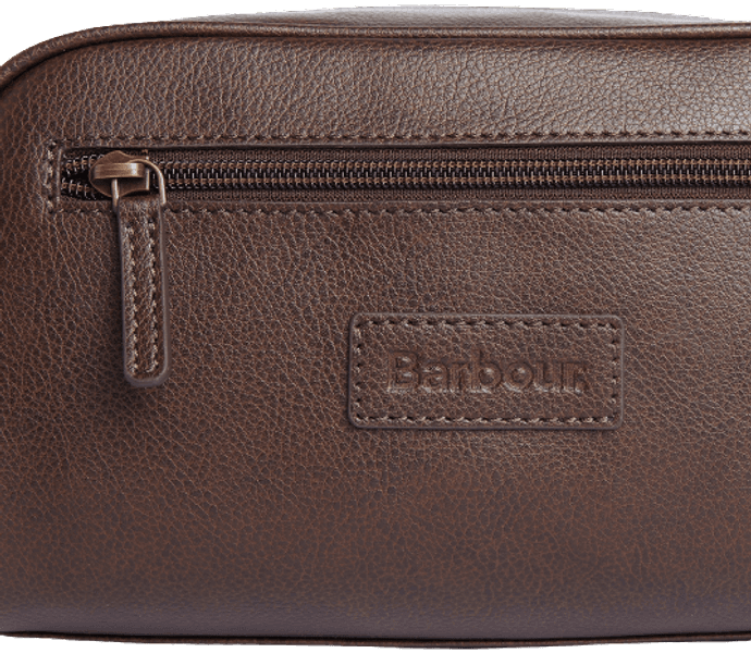 Leather Washbag toilettilaukku, tummanruskea, view: 3
