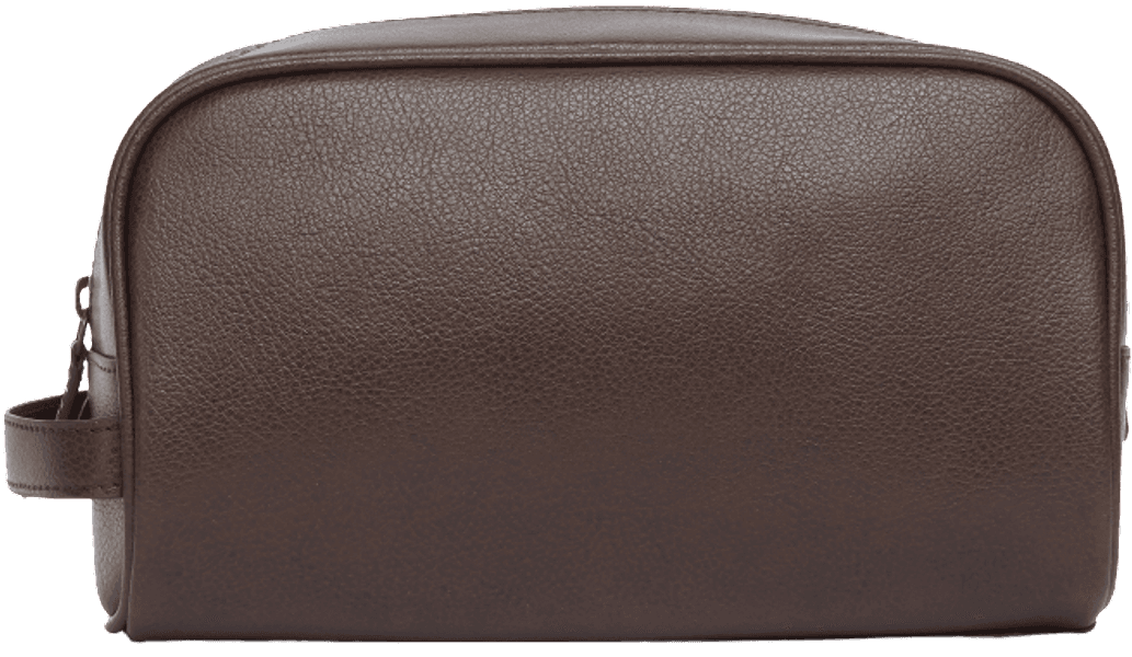 Leather Washbag toilettilaukku, tummanruskea, view: 1