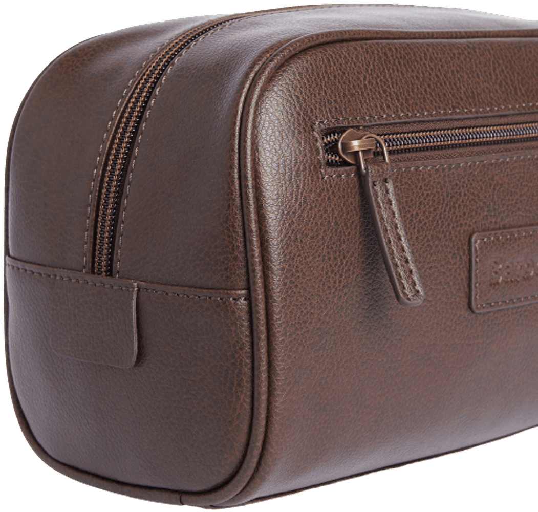 Leather Washbag toilettilaukku, tummanruskea, view: 2