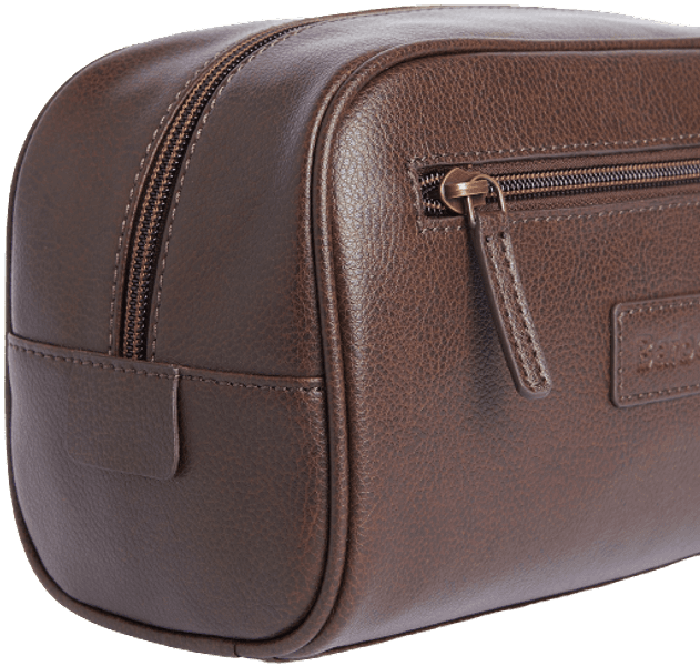 Leather Washbag toilettilaukku, tummanruskea, view: 2