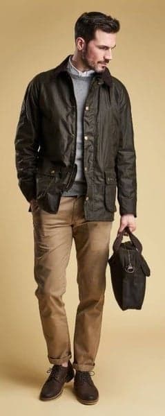 M's Ashby Wax Jacket Dark Olive, view: 4