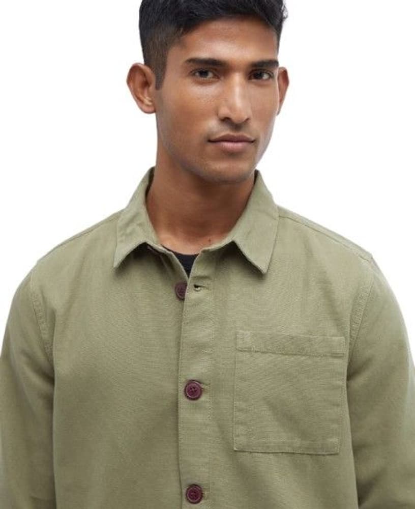 Washed Overshirt paita, Bleached Olive, view: 3