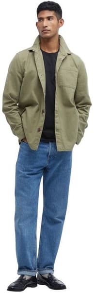 Washed Overshirt paita, Bleached Olive, view: 5