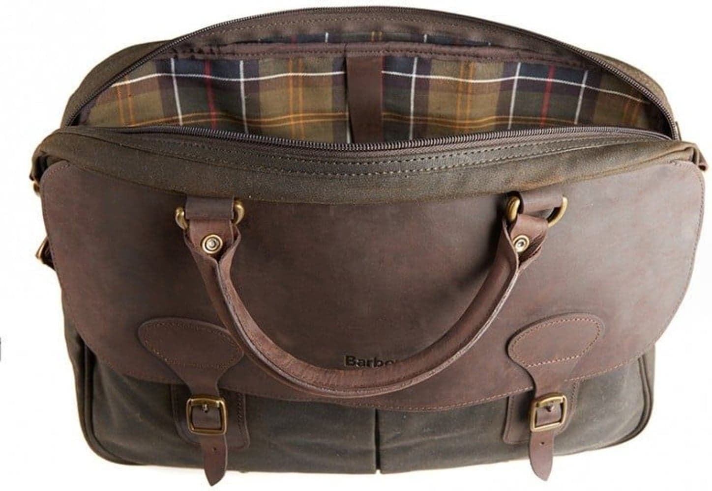 Wax Leather Briefcase laukku, Olive, view: 1