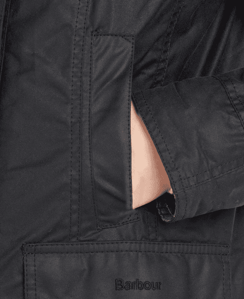 W's Beadnell Wax Jacket Navy, view: 7