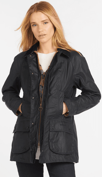 W's Beadnell Wax Jacket Navy, view: 4