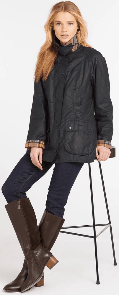 W's Beadnell Wax Jacket Navy, view: 5