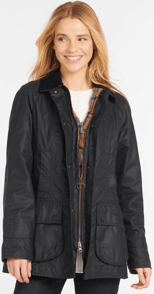 W's Beadnell Wax Jacket Navy, view: 3