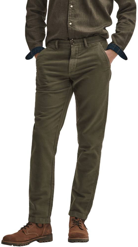 Moleskin Tailored Fit housut, Olive, view: 3