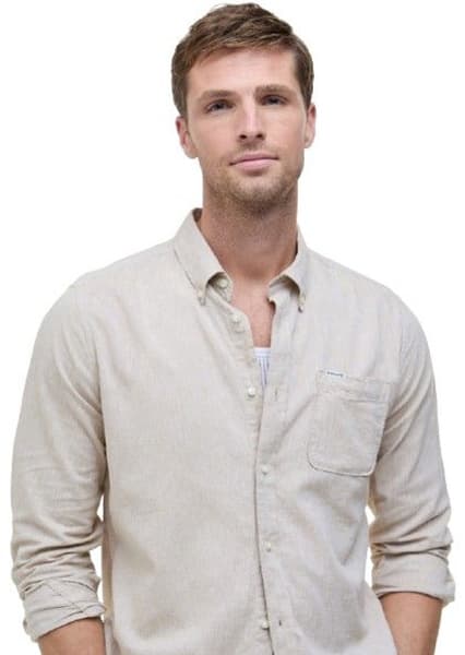 Nelson Tailored Shirt paita, Stone, view: 3