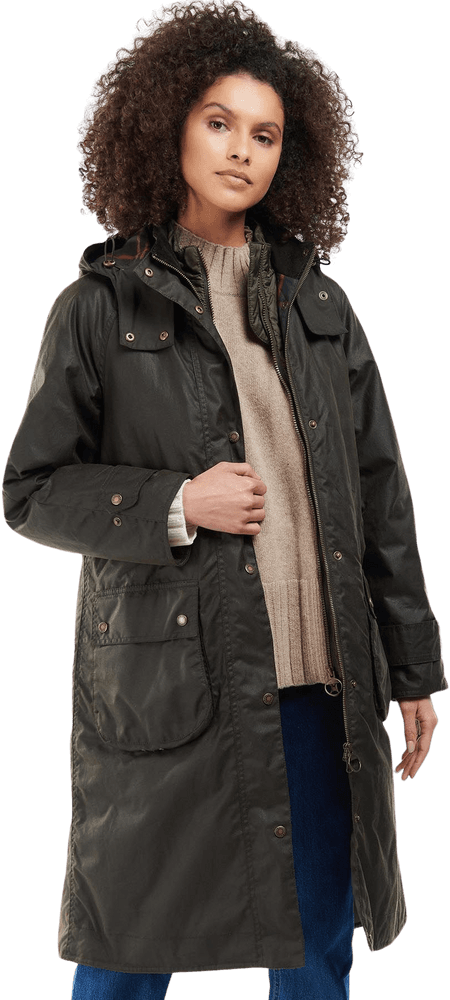 Long Cannich Wax Jacket naisten vahatakki, Olive/Classic, view: 1