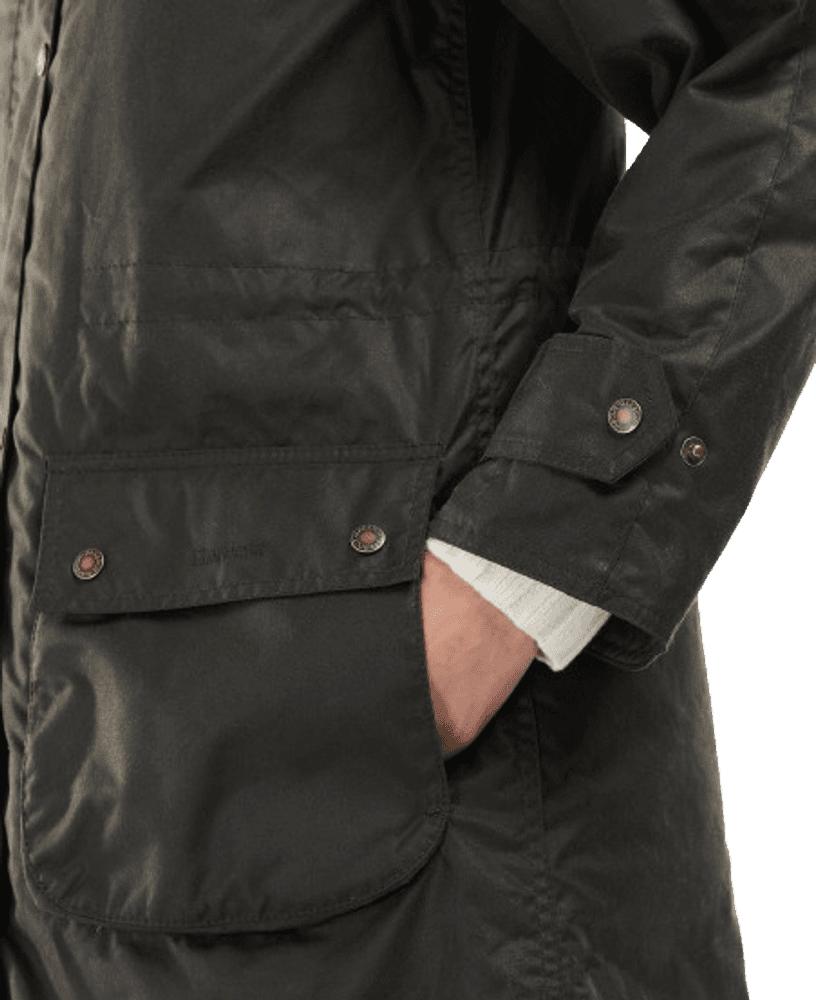 Long Cannich Wax Jacket naisten vahatakki, Olive/Classic, view: 3