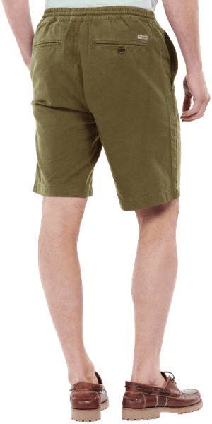 Linen Cotton Mix Short shortsit, Military Green, view: 2