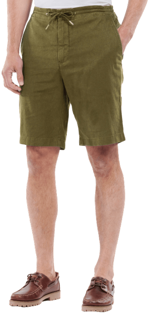 Linen Cotton Mix Short shortsit, Military Green, view: 1