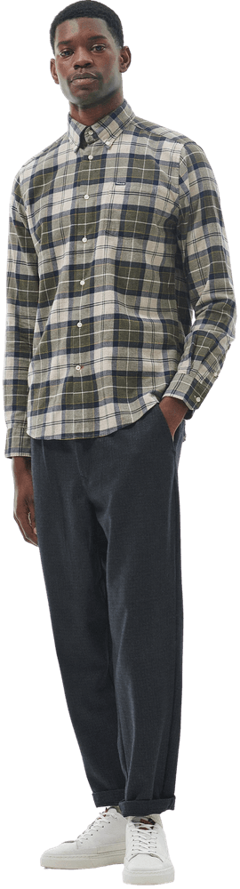 Fortrose Tailored Shirt puuvillapaita, Forest Mist, view: 4