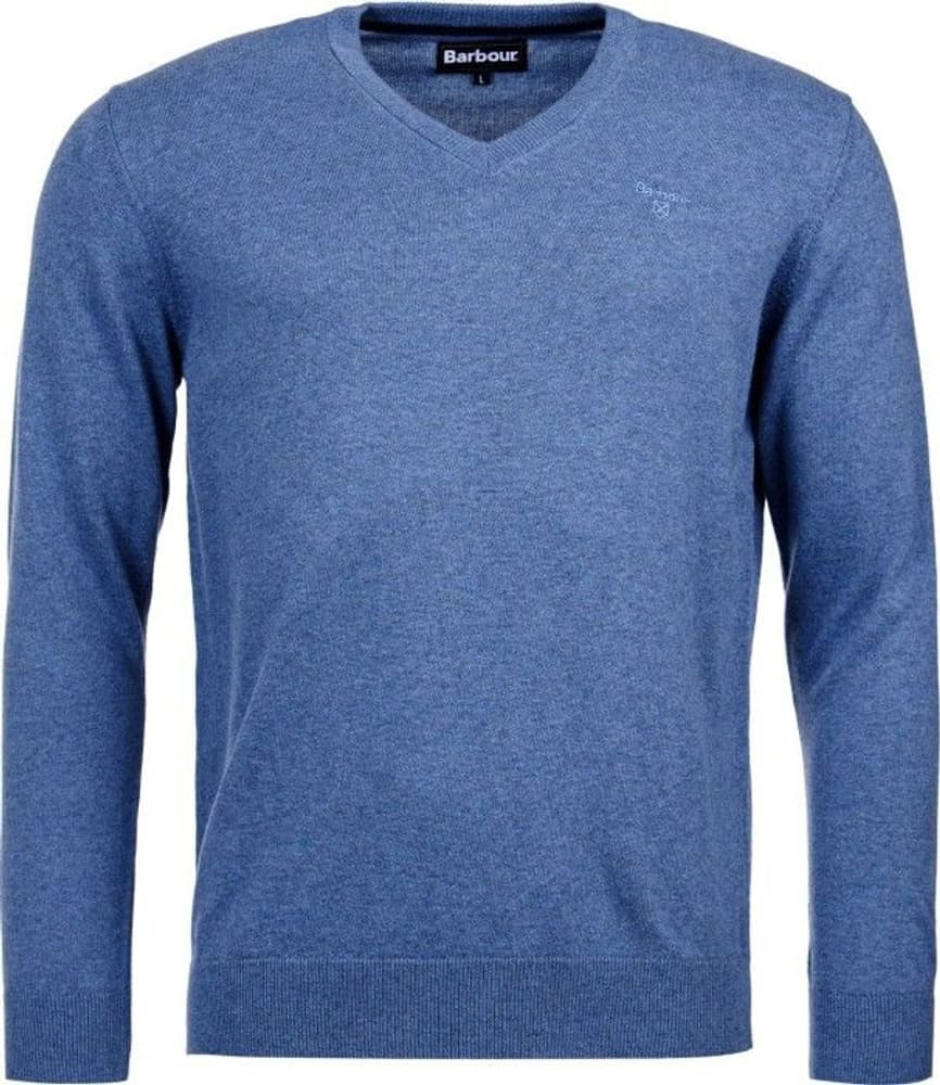 Pima Cotton V-Neck Sweater -neulepaita, Dark Chambray, view: 0