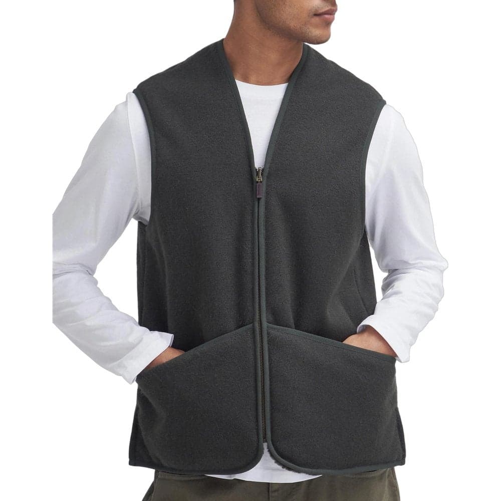 Warm Pile Waistcoat Zip-In Liner Sage, view: 2