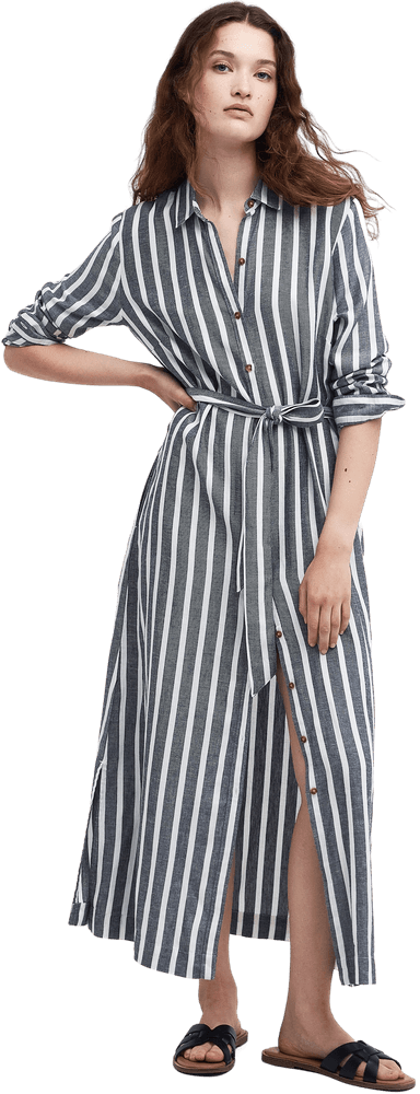 Annalise Striped Shirt Dress paitamekko, Navy Stripe, view: 1
