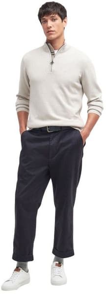 Cotton Half Zip Knitted Jumper neulepaita, Mist, view: 6