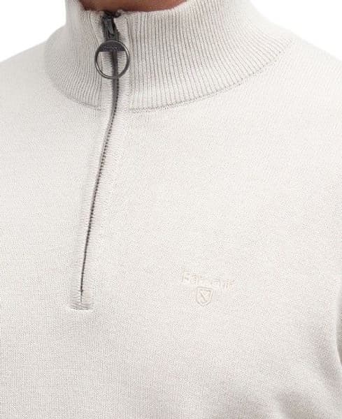 Cotton Half Zip Knitted Jumper neulepaita, Mist, view: 5