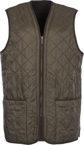 M's Polarquilt Waistcoat Zip In Liner Dark Olive Check, view: 0